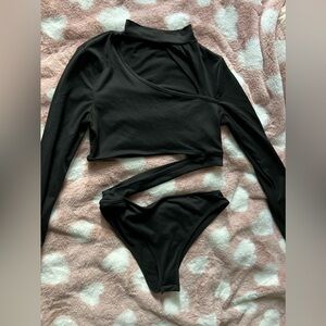 Cut Out Black Body suit